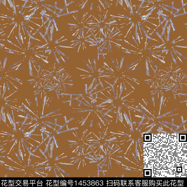 花卉大牌风抽象传统印花华亿平台下载（图片编号: 1453863） - 瓦栏（Walan）