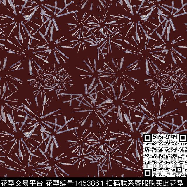 花卉大牌风抽象传统印花华亿平台下载（图片编号: 1453864） - 瓦栏（Walan）