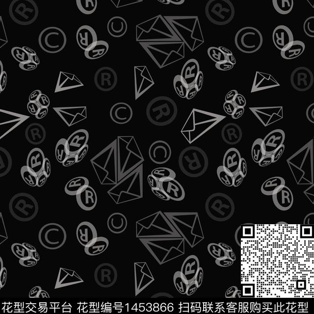 字母几何大牌风传统印花华亿平台下载（图片编号: 1453866） - 瓦栏（Walan）