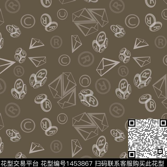 字母几何大牌风传统印花华亿平台下载（图片编号: 1453867） - 瓦栏（Walan）