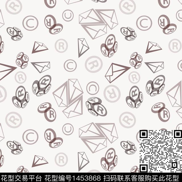 字母几何大牌风传统印花华亿平台下载（图片编号: 1453868） - 瓦栏（Walan）