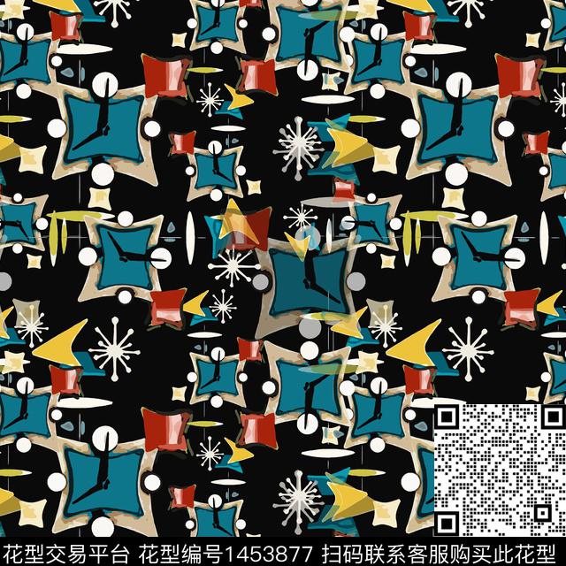 格子几何大牌风传统印花华亿平台下载（图片编号: 1453877） - 瓦栏（Walan）