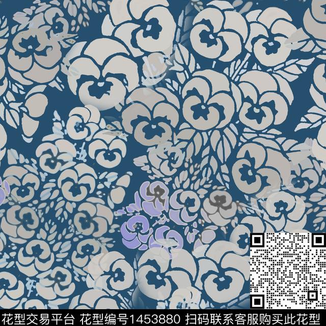 花卉大牌风小碎花数码印花华亿平台下载（图片编号: 1453880） - 瓦栏（Walan）