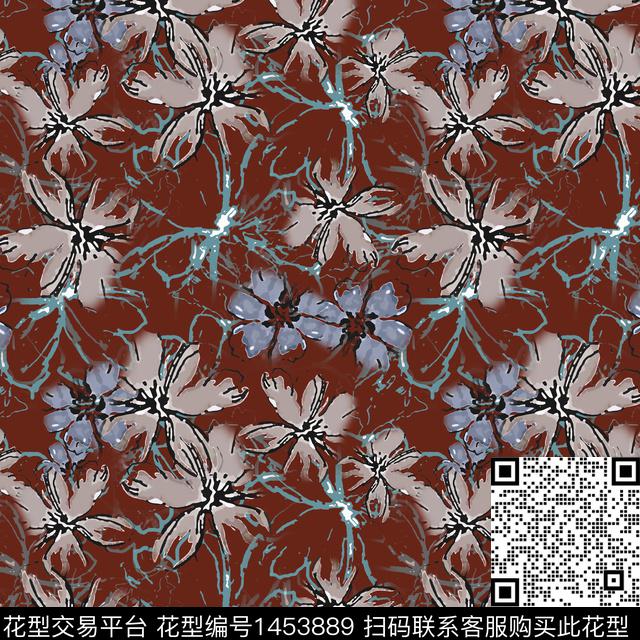 花卉大牌风小碎花传统印花华亿平台下载（图片编号: 1453889） - 瓦栏（Walan）