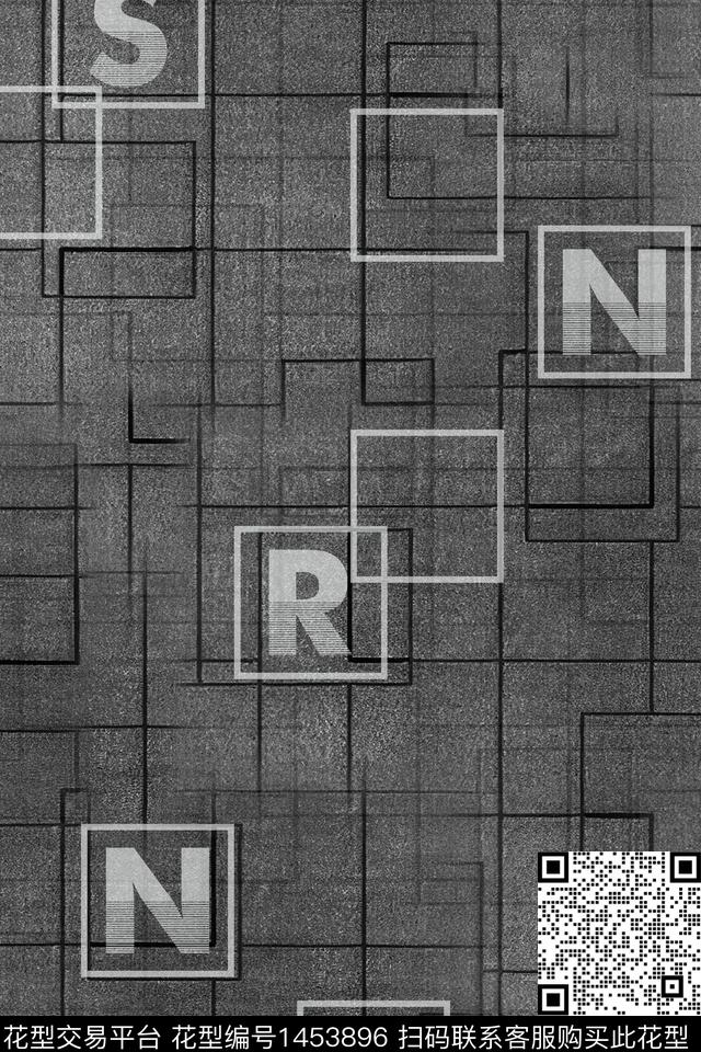 字母几何肌理数码印花华亿平台下载（图片编号: 1453896） - 瓦栏（Walan）