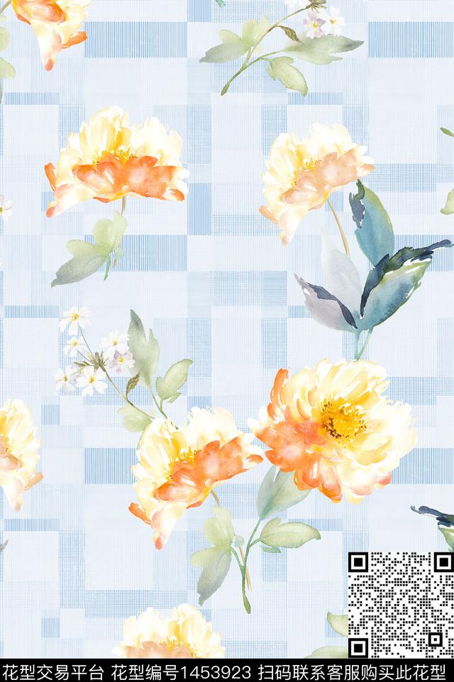 几何民族风花卉数码印花华亿平台下载（图片编号: 1453923） - 瓦栏（Walan）