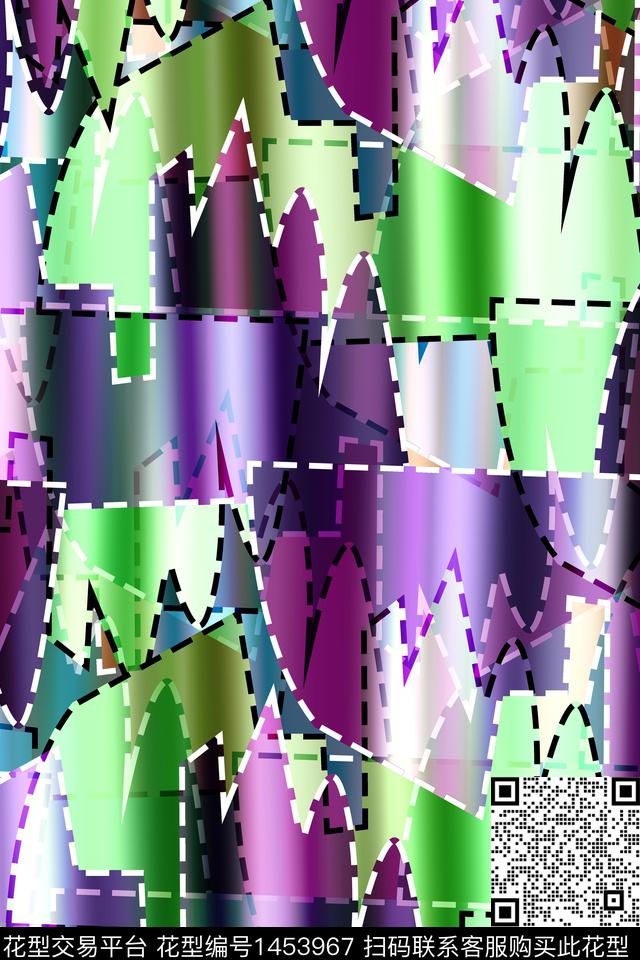 抽象男装户外家居服数码印花华亿平台下载（图片编号: 1453967） - 瓦栏（Walan）