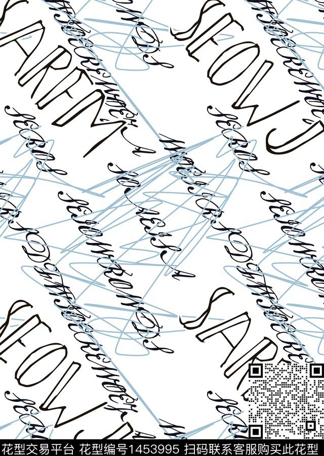 字母数码印花华亿平台下载（图片编号: 1453995） - 瓦栏（Walan）