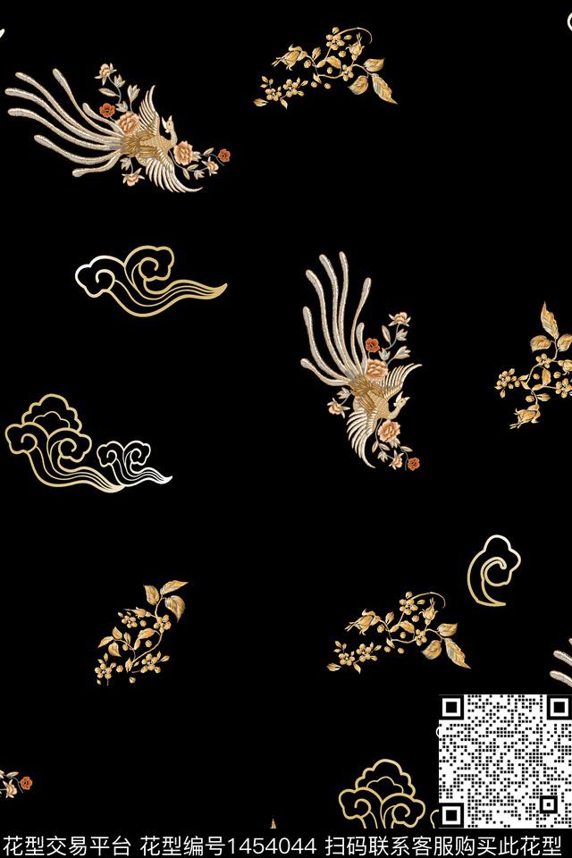 唐装祥云民族风数码印花华亿平台下载（图片编号: 1454044） - 瓦栏（Walan）