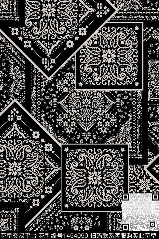 民族风大牌风香云纱数码印花华亿平台下载（图片编号: 1454050） - 瓦栏（Walan）