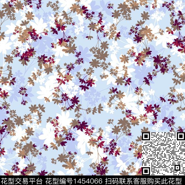 绿植树叶雪纺大牌风传统印花华亿平台下载（图片编号: 1454066） - 瓦栏（Walan）