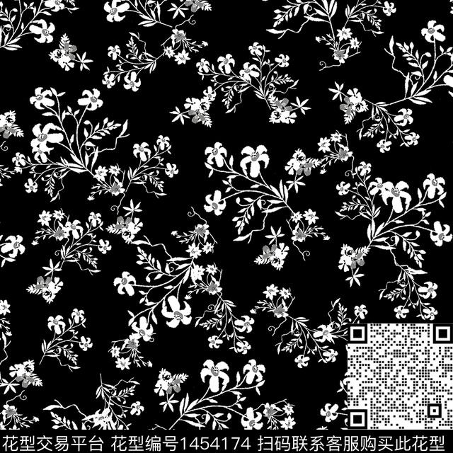 花卉满版散花传统华亿平台传统印花华亿平台下载（图片编号: 1454174） - 瓦栏（Walan）