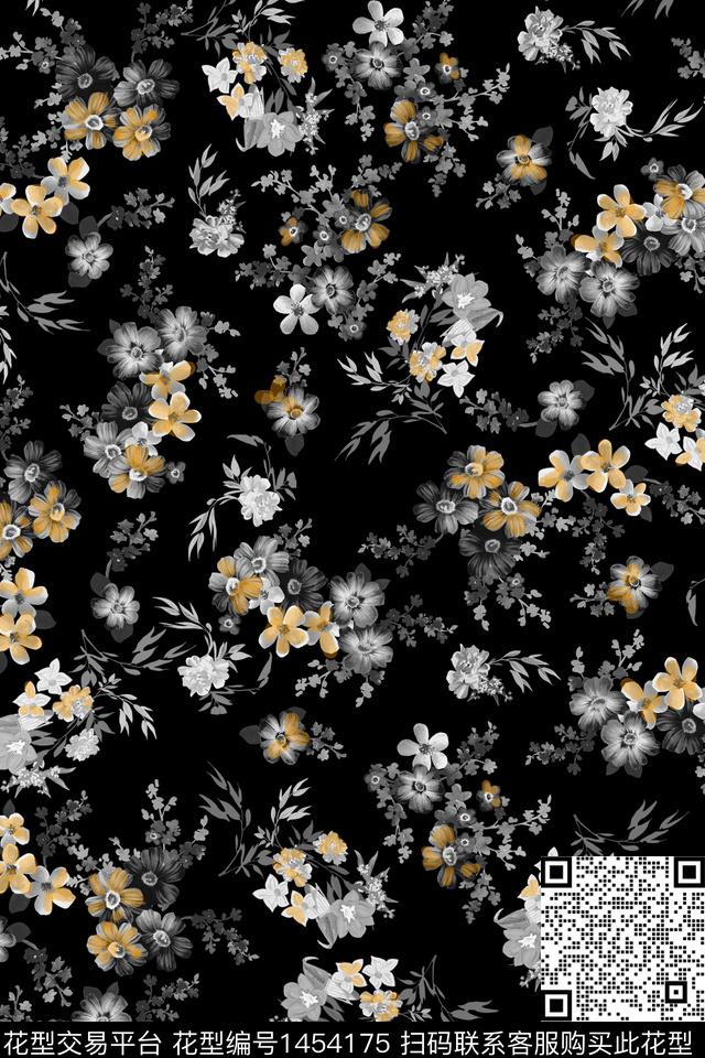 花卉满版散花传统华亿平台传统印花华亿平台下载（图片编号: 1454175） - 瓦栏（Walan）