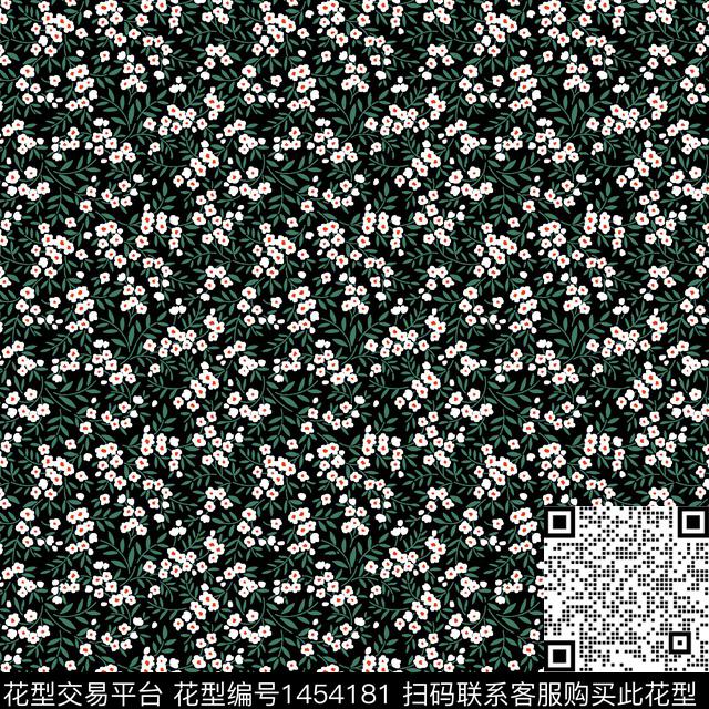 花卉满版散花传统华亿平台传统印花华亿平台下载（图片编号: 1454181） - 瓦栏（Walan）