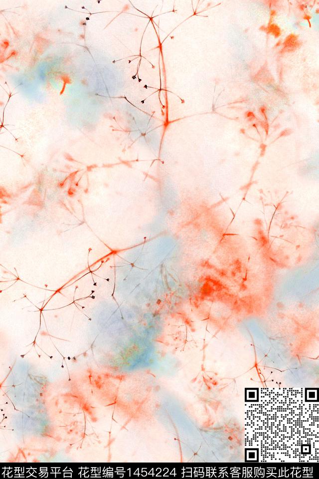 女装抽象真丝数码印花华亿平台下载（图片编号: 1454224） - 瓦栏（Walan）