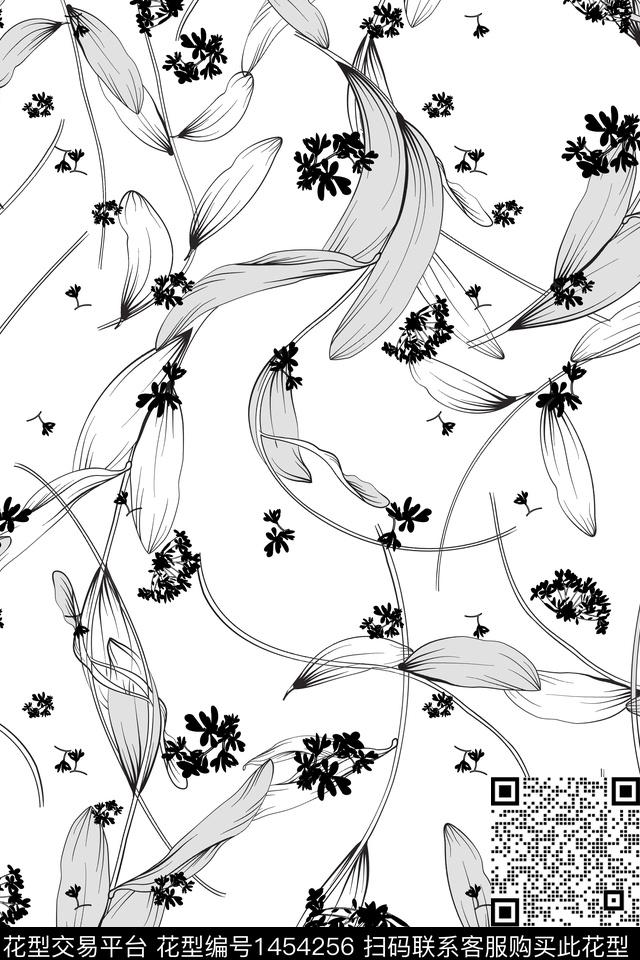 花卉大牌风小清新数码印花华亿平台下载（图片编号: 1454256） - 瓦栏（Walan）