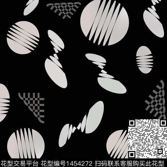 几何圆形大牌风数码印花华亿平台下载（图片编号: 1454272） - 瓦栏（Walan）