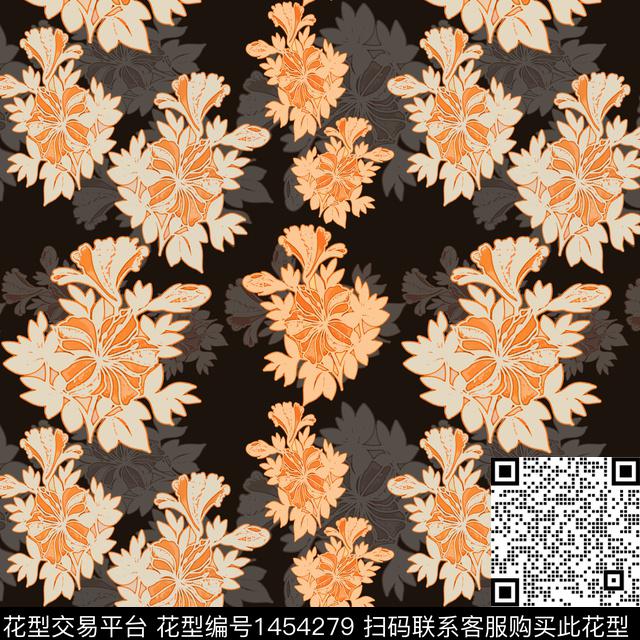 花卉大牌风小碎花传统印花华亿平台下载（图片编号: 1454279） - 瓦栏（Walan）