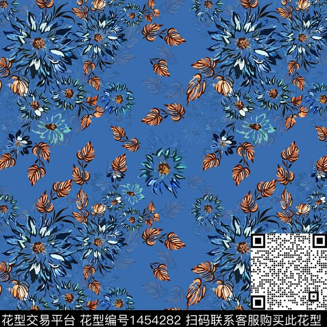 花卉大牌风小碎花传统印花华亿平台下载（图片编号: 1454282） - 瓦栏（Walan）