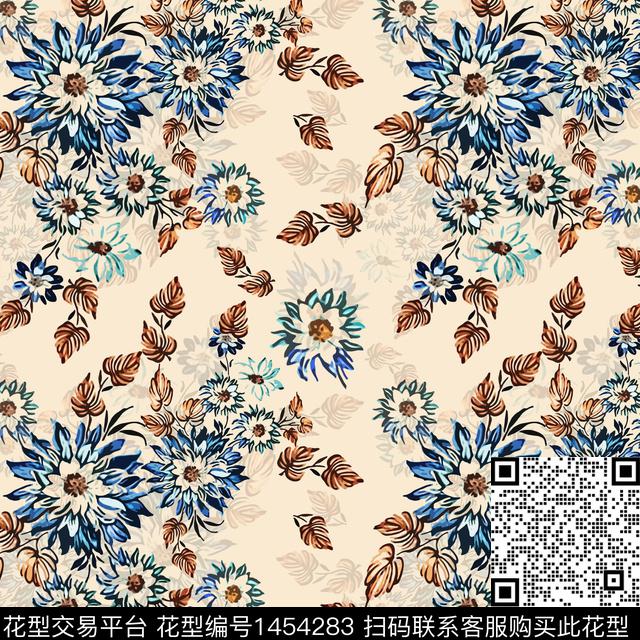 花卉大牌风小碎花传统印花华亿平台下载（图片编号: 1454283） - 瓦栏（Walan）
