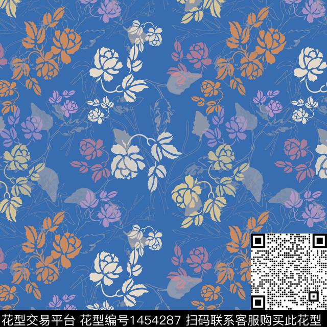 花卉大牌风小碎花传统印花华亿平台下载（图片编号: 1454287） - 瓦栏（Walan）