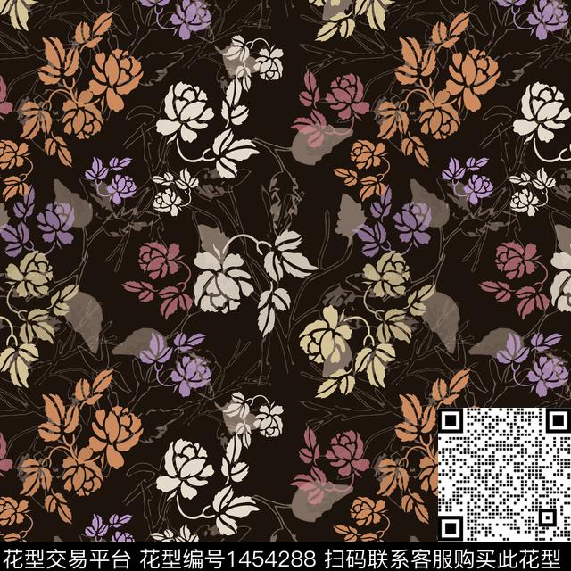 花卉大牌风小碎花传统印花华亿平台下载（图片编号: 1454288） - 瓦栏（Walan）