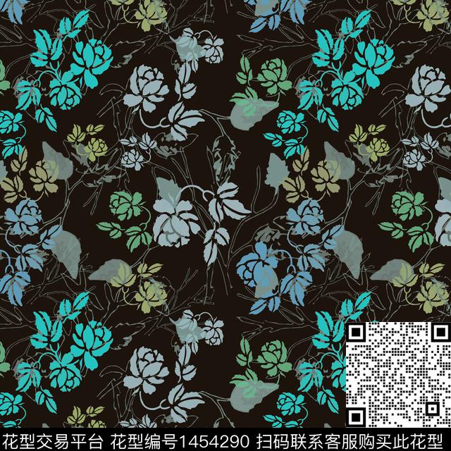 花卉大牌风小碎花传统印花华亿平台下载（图片编号: 1454290） - 瓦栏（Walan）