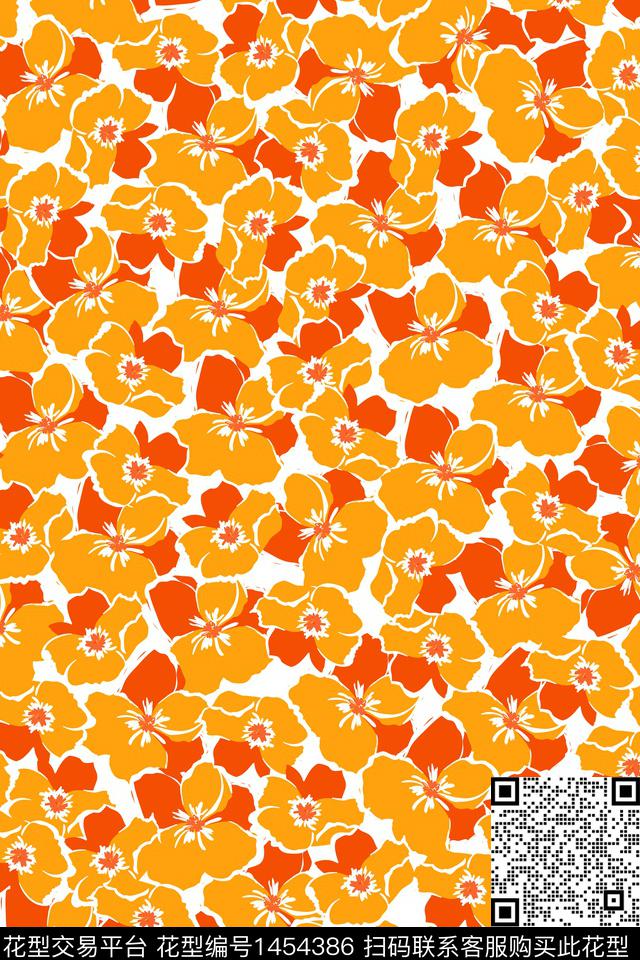 女装花卉大牌风数码印花华亿平台下载（图片编号: 1454386） - 瓦栏（Walan）