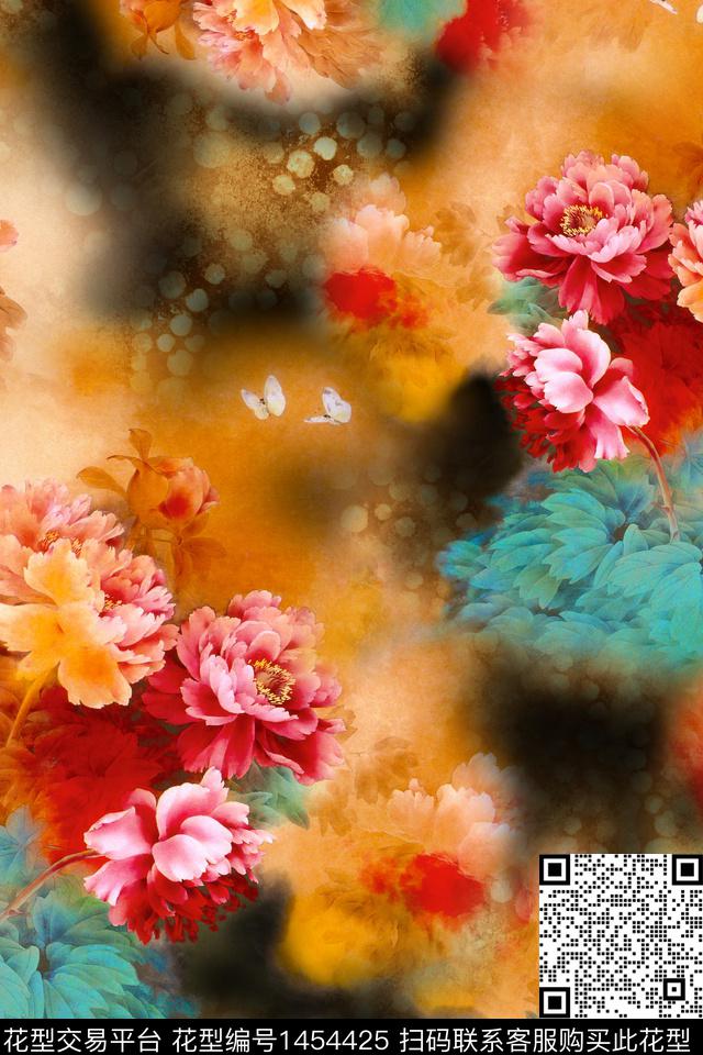 连衣裙香云纱国画数码印花华亿平台下载（图片编号: 1454425） - 瓦栏（Walan）