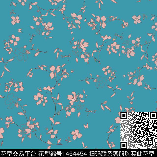 花卉大牌风小碎花传统印花华亿平台下载（图片编号: 1454454） - 瓦栏（Walan）