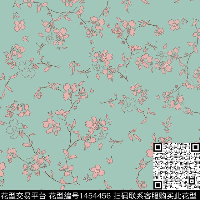 花卉大牌风小碎花传统印花华亿平台下载（图片编号: 1454456） - 瓦栏（Walan）