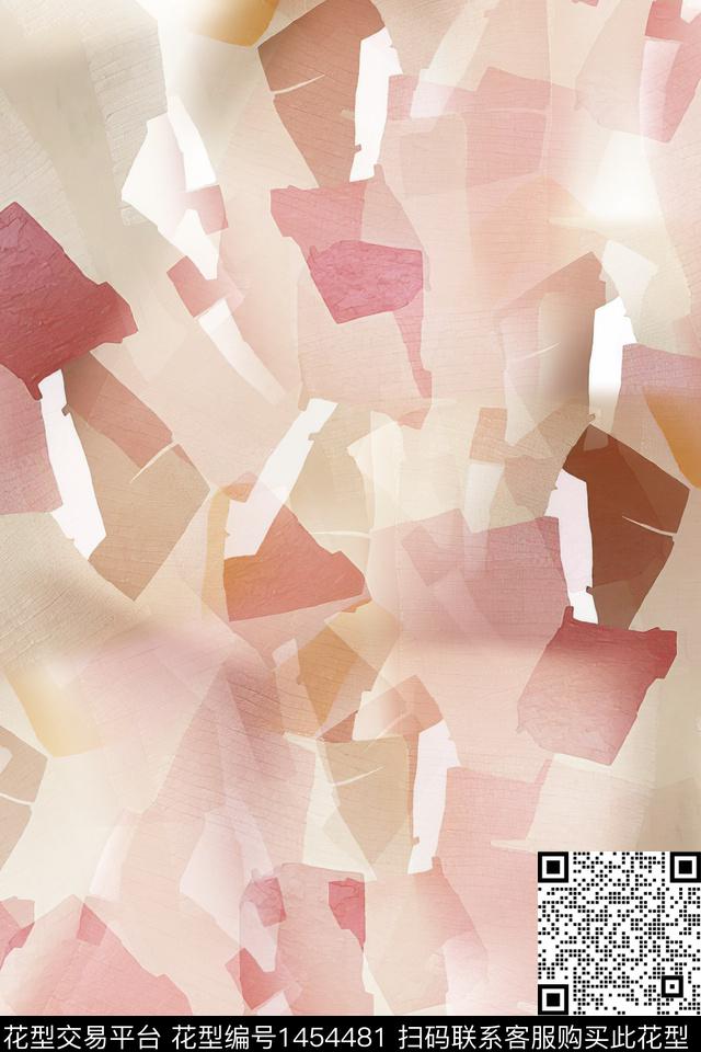 肌理抽象真丝数码印花华亿平台下载（图片编号: 1454481） - 瓦栏（Walan）