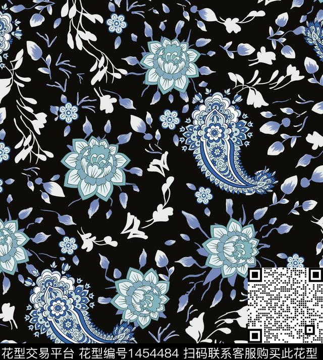 绿植树叶民族花卉花卉传统印花华亿平台下载（图片编号: 1454484） - 瓦栏（Walan）