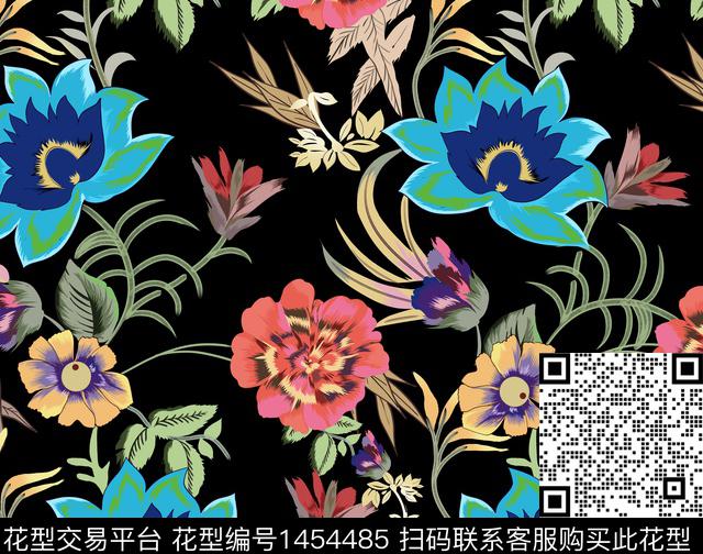 绿植树叶民族花卉花卉传统印花华亿平台下载（图片编号: 1454485） - 瓦栏（Walan）