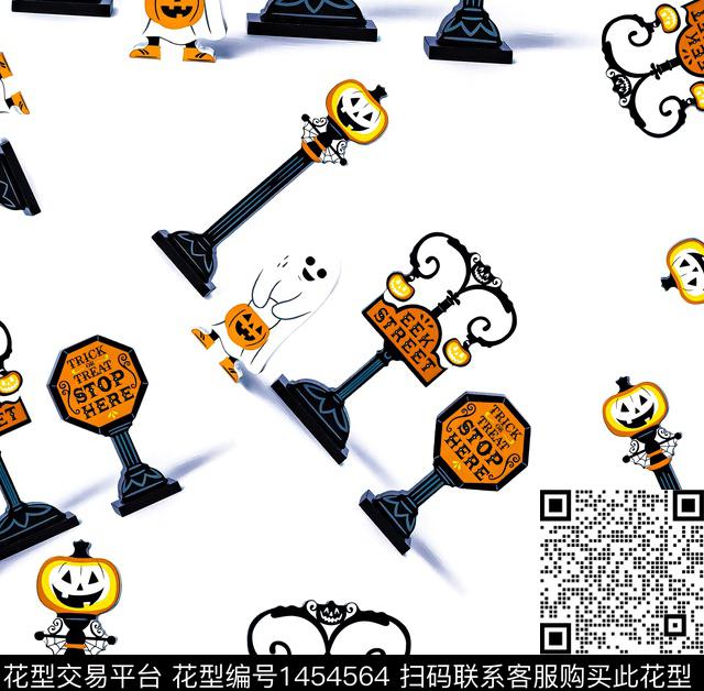 南瓜可爱鬼数码印花华亿平台下载（图片编号: 1454564） - 瓦栏（Walan）