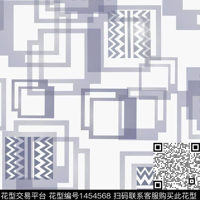 格子几何线条数码印花华亿平台下载（图片编号: 1454568） - 瓦栏（Walan）