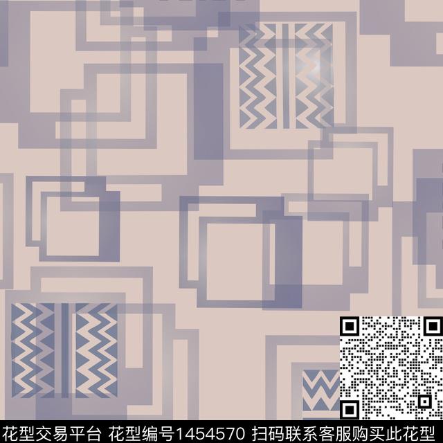 格子几何线条数码印花华亿平台下载（图片编号: 1454570） - 瓦栏（Walan）