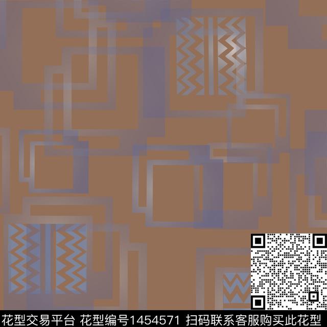 格子几何线条数码印花华亿平台下载（图片编号: 1454571） - 瓦栏（Walan）