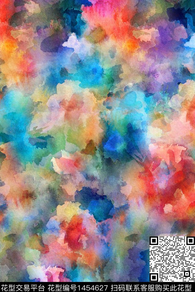 肌理水彩炫彩传统印花华亿平台下载（图片编号: 1454627） - 瓦栏（Walan）