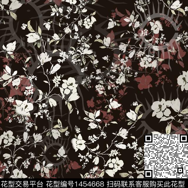 花卉大牌风小碎花传统印花华亿平台下载（图片编号: 1454668） - 瓦栏（Walan）