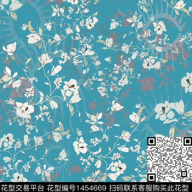 花卉大牌风小碎花传统印花华亿平台下载（图片编号: 1454669） - 瓦栏（Walan）