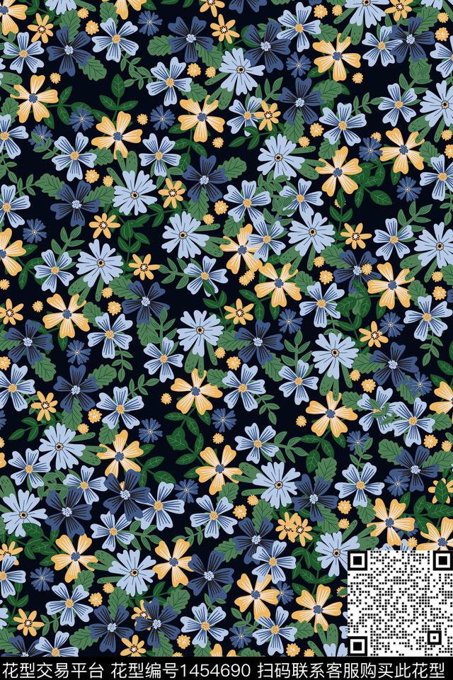 花卉大牌风小碎花数码印花华亿平台下载（图片编号: 1454690） - 瓦栏（Walan）