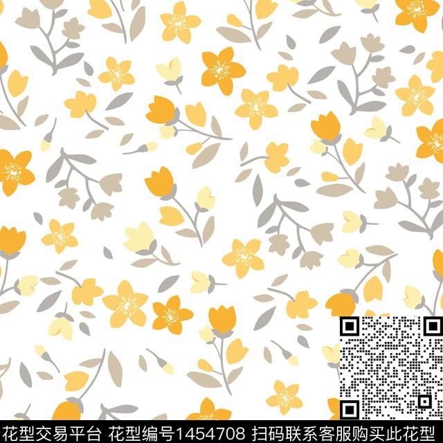 花卉满版散花传统华亿平台传统印花华亿平台下载（图片编号: 1454708） - 瓦栏（Walan）