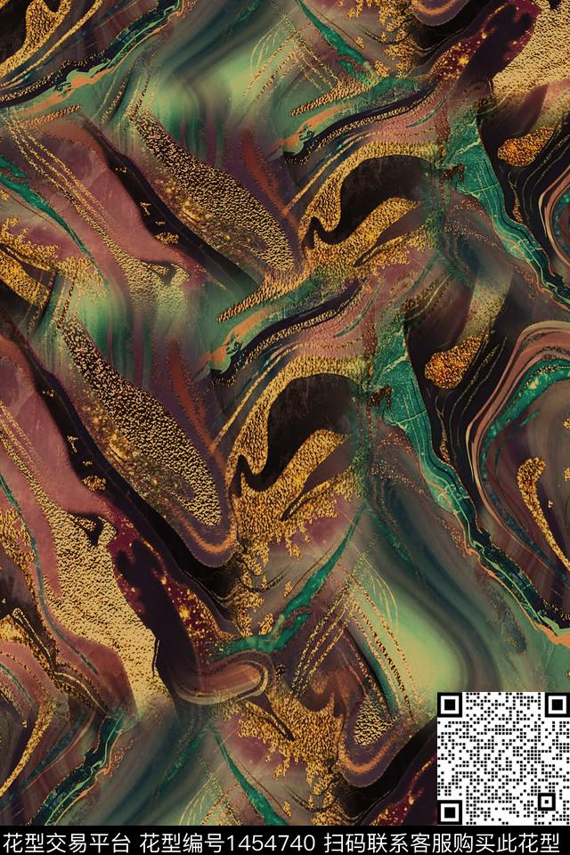 花卉香云纱中国风数码印花华亿平台下载（图片编号: 1454740） - 瓦栏（Walan）