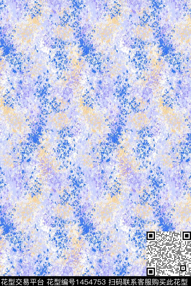 清爽底花卉花卉大牌风数码印花华亿平台下载（图片编号: 1454753） - 瓦栏（Walan）