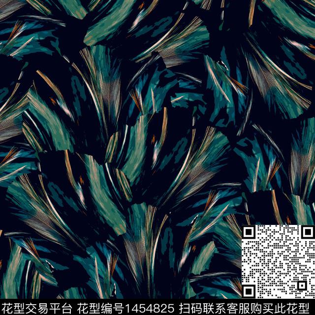 抽象花卉女装大牌风数码印花华亿平台下载（图片编号: 1454825） - 瓦栏（Walan）