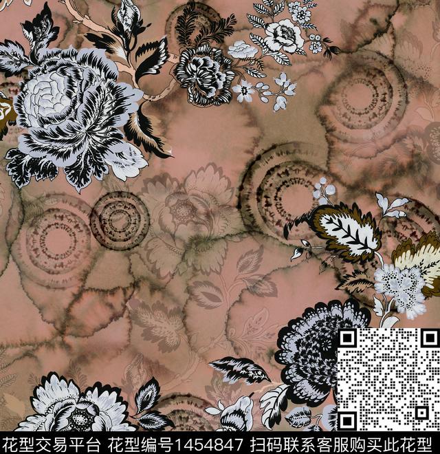 连衣裙女装花卉传统印花华亿平台下载（图片编号: 1454847） - 瓦栏（Walan）