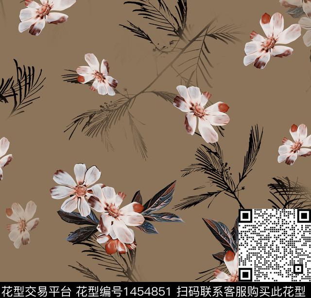 连衣裙女装花卉传统印花华亿平台下载（图片编号: 1454851） - 瓦栏（Walan）