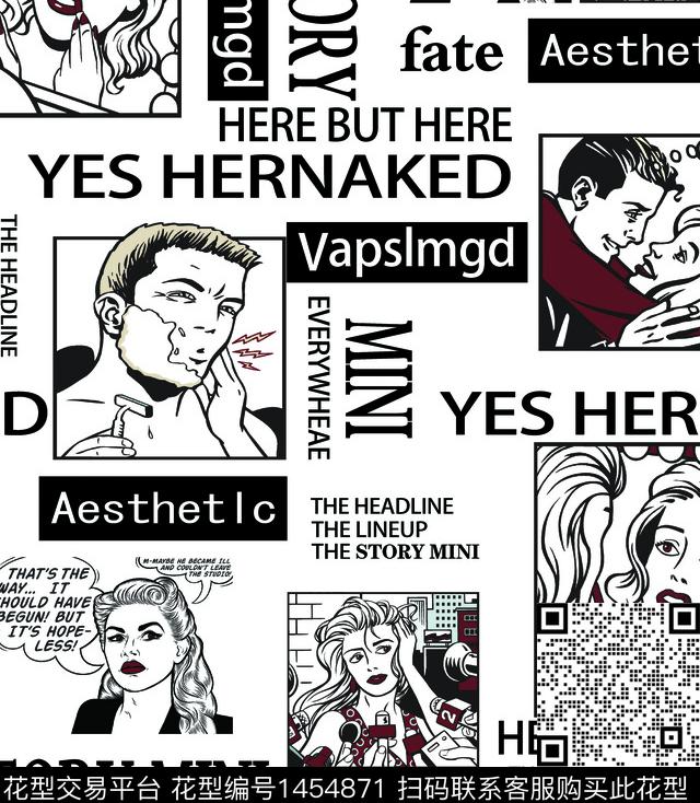 数码华亿平台波普大牌风数码印花华亿平台下载（图片编号: 1454871） - 瓦栏（Walan）