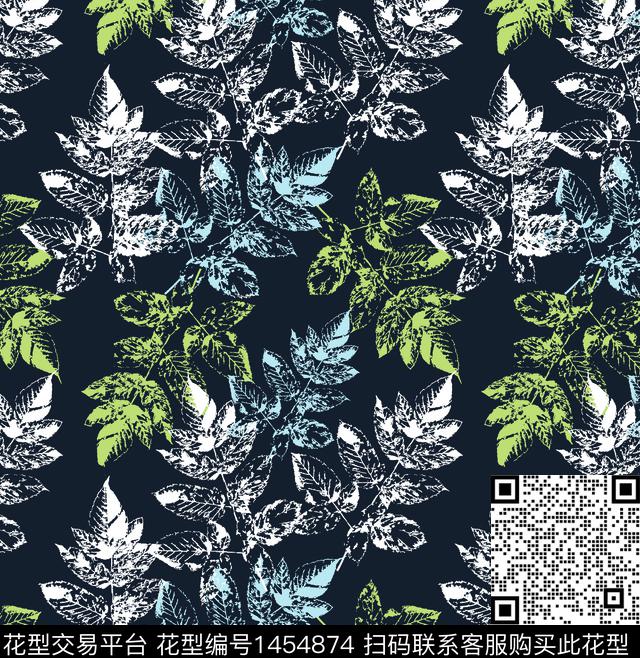 绿植树叶数码华亿平台花卉数码印花华亿平台下载（图片编号: 1454874） - 瓦栏（Walan）